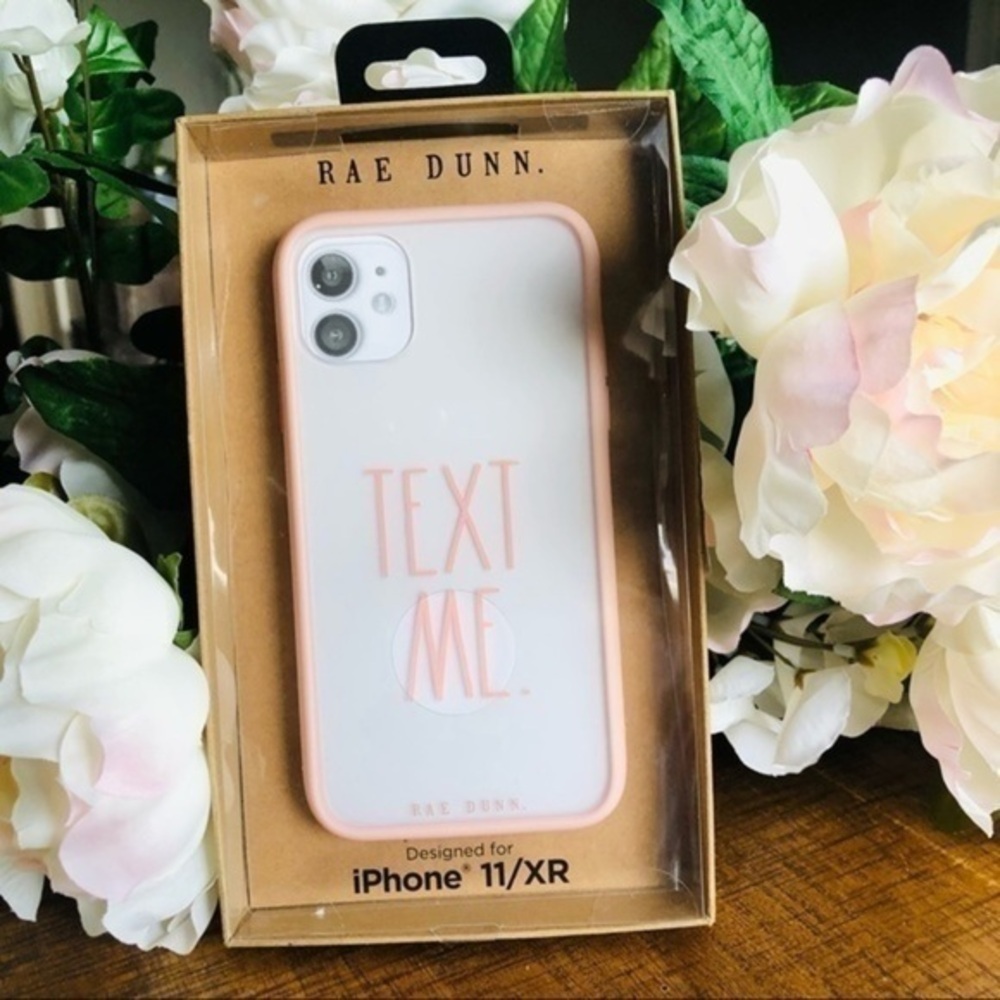 Rae Dunn “Text Me” iPhone 11 / XR Case Pink White NWT